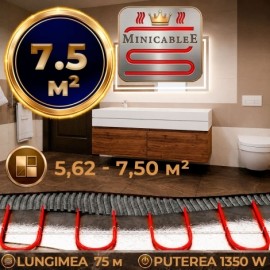 Под плитку или в стяжку «MinicableE» 75 м¹ - 1350 W - «от 5,62 м² до 7,50 м²» Под плитку или в стяжку «MinicableE» 75 м¹ - 1350 W - «от 5,62 м² до 7,50 м²»