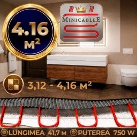 Под плитку или в стяжку «MinicableE» 41,7 м¹ - 750 W - «от 3,12 м² до 4,16 м²» Под плитку или в стяжку «MinicableE» 41,7 м¹ - 750 W - «от 3,12 м² до 4,16 м²»