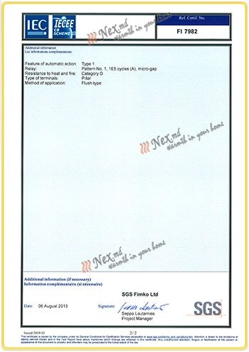Сертификат «CB» - для терморегулятора X-treme (MXC)