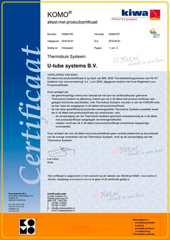 Certificat «KOMO/KIWA» - MAGNUM Tube, pag.1