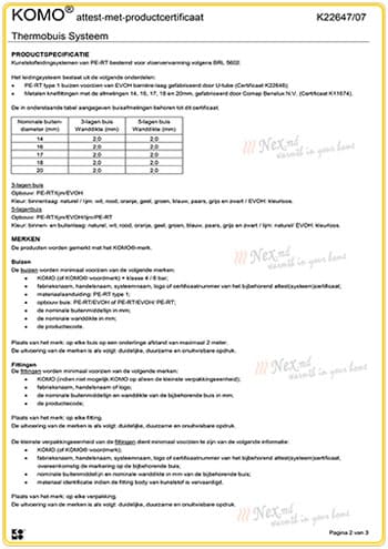 Certificat «KOMO/KIWA» - MAGNUM Tube, pag.2