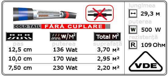 C&F Technics Cablu de încălzire de 500 wați