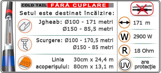 Cablu MHCX17-2900Wǀ171m¹ Rezistiv + Protecție UV + Ecran.