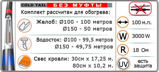 Кабель MHCX30-3000Wǀ100,0 м¹ Резистив. + УФ-защ. + Экран.