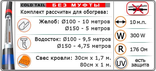 Кабель MHCX30-300Wǀ10,0 м¹ Резистив. + УФ-защ. + Экран.