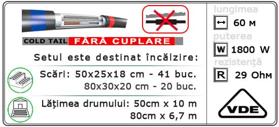  60м¹ǀ1800W C&F Black Cable - Încălzirea străzii