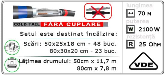  70м¹ǀ2100W C&F Black Cable - Încălzirea străzii