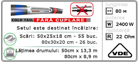  80м¹ǀ2400W C&F Black Cable - Încălzirea străzii