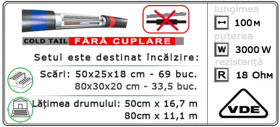  100м¹ǀ3000W C&F Black Cable - Încălzirea străzii