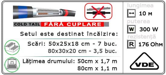  10м¹ǀ300W C&F Black Cable - Încălzirea străzii