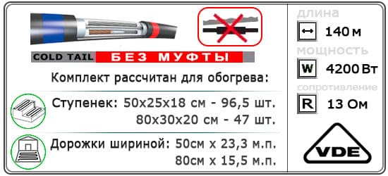  140м¹ǀ4200W C&F Black Cable - Обогрев улицы