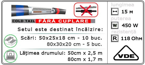  15м¹ǀ450W C&F Black Cable - Încălzirea străzii