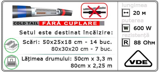  20м¹ǀ600W C&F Black Cable - Încălzirea străzii