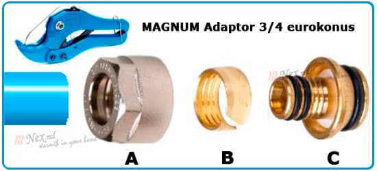 Тех. характеристики MAGNUM Adaptor 3/4 eurokonus