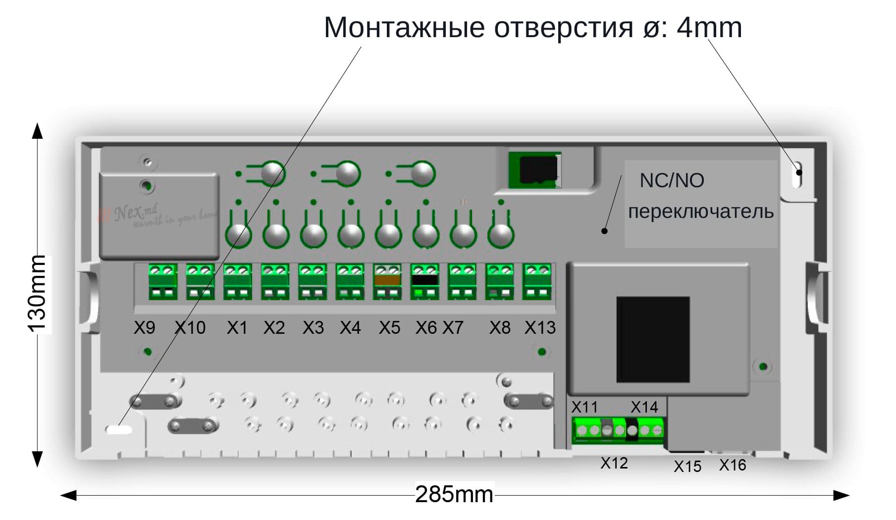 Монтажные размеры