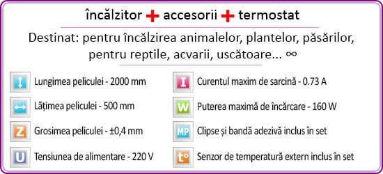  Set încălzire 2 M 160 W 