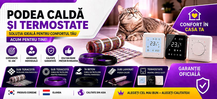 Podea Caldă Electrică pentru Gresie și Laminat – Livrare în Toată Moldova