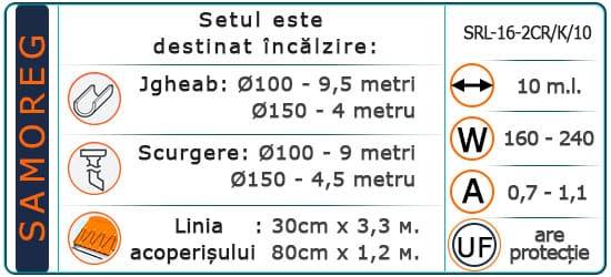 Cablu de auto-înregistrare. cu protectie UV Shielded SRL-16-2 CR/K/10