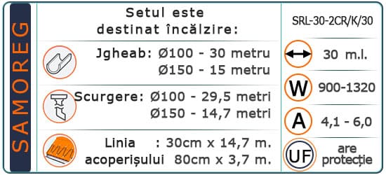 Cablu Autoreglabil cu protecție UV. Shielded SRL-30-2CR/К/30