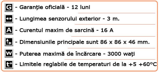 Specificații Termostat programabil 