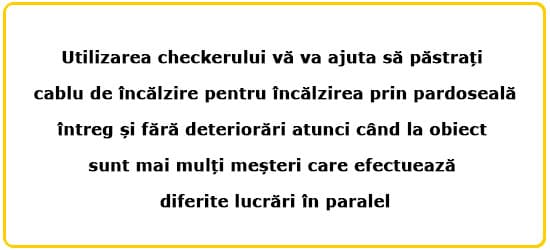 Acestea. caracteristici Checker - condiționatorul circuitului central al cablului de încălzire