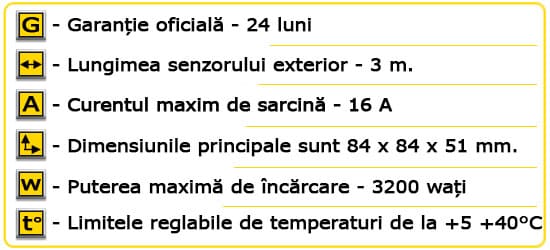 Caracteristici tehnice Termoregulator ”Magnum Intelligent”