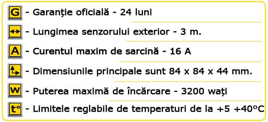 Caracteristici tehnice Termoregulator ”Magnum K12”