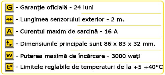 Caracteristici tehnice Termoregulator ”Magnum Manual”