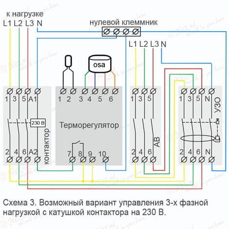 Схема 3 - Тернео Снег вариант управления трех фазной нагрузкой